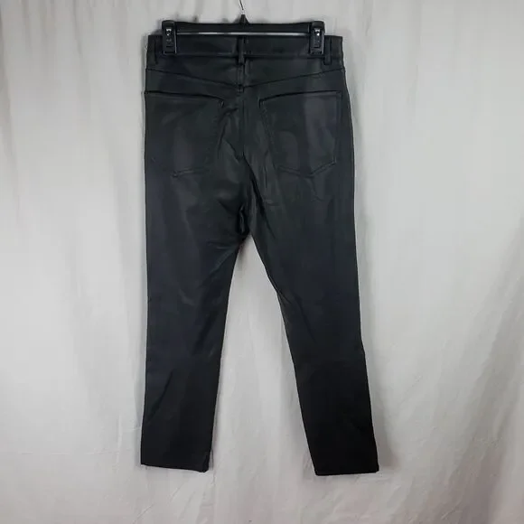 H&M Women's 8 Black Faux Leather Pants - Picture 10 of 13